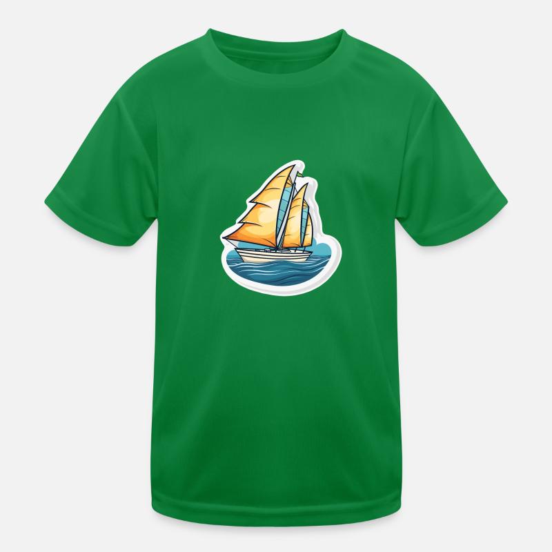 Sailboat - illustration Kids Functional T-Shirt