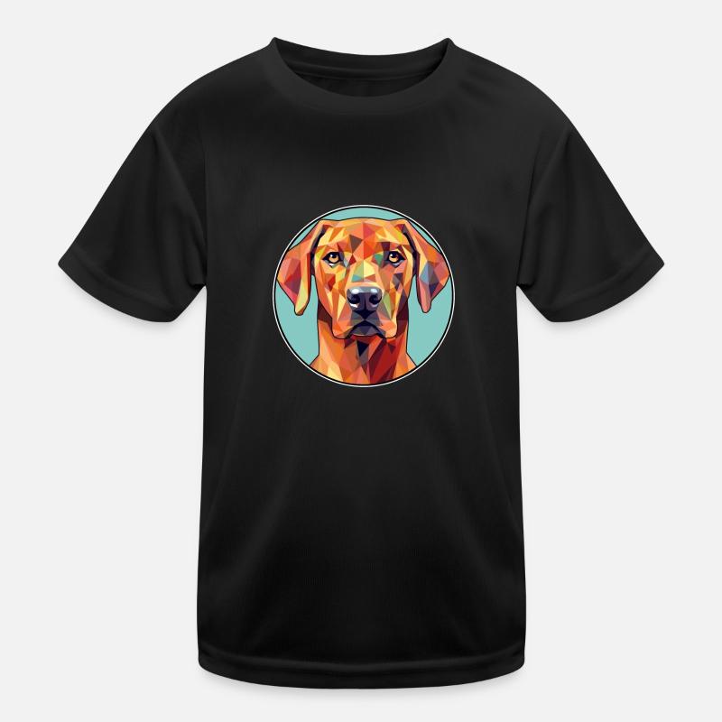 Rhodesian Ridgeback Hund Buntes Glas Buntes Auto - Kinder Funktions-T-Shirt - Schwarz