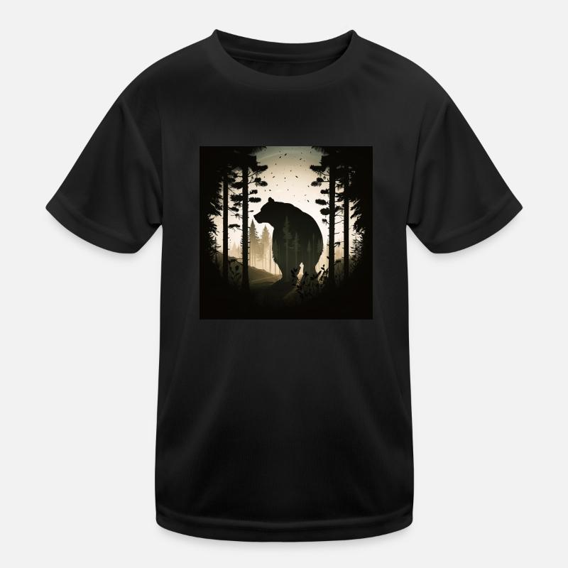 Bear in Forest, Love Bears Kids Functional T-Shirt