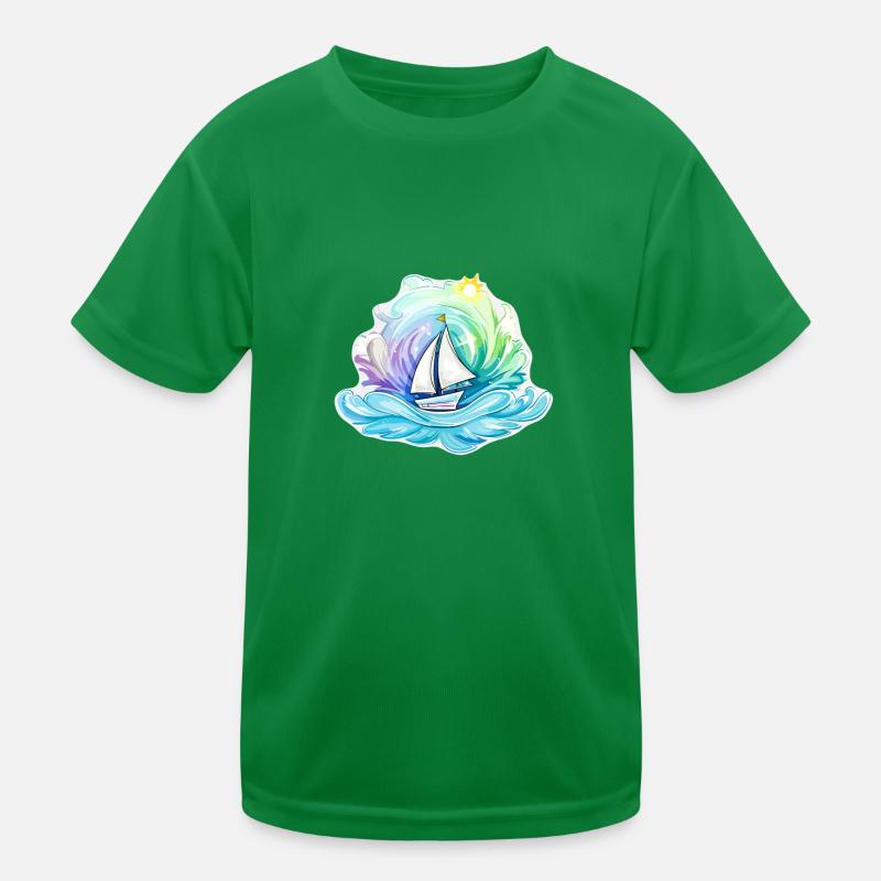 Sailboat - illustration Kids Functional T-Shirt
