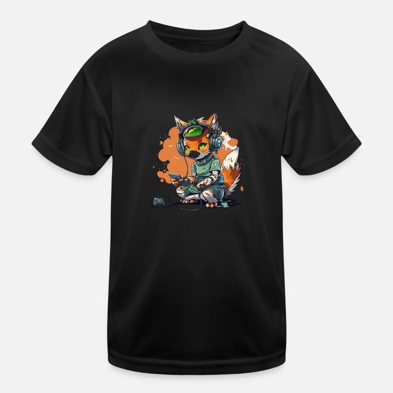 Cat Gaming Headquarters Kids Functional T-Shirt