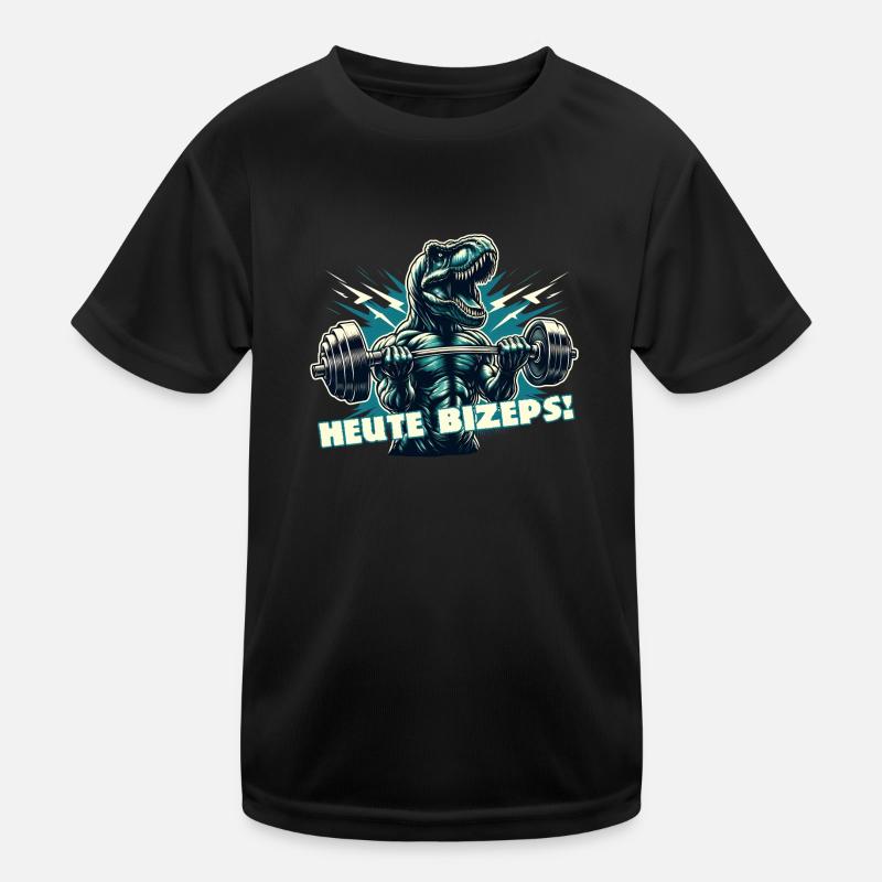T-Rex - Today's Biceps! - Kids Functional T-Shirt - black