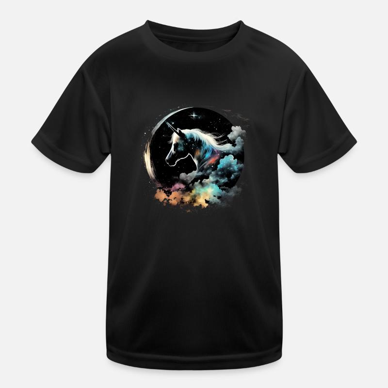 Nacht-Einhorn Kinder Funktions-T-Shirt