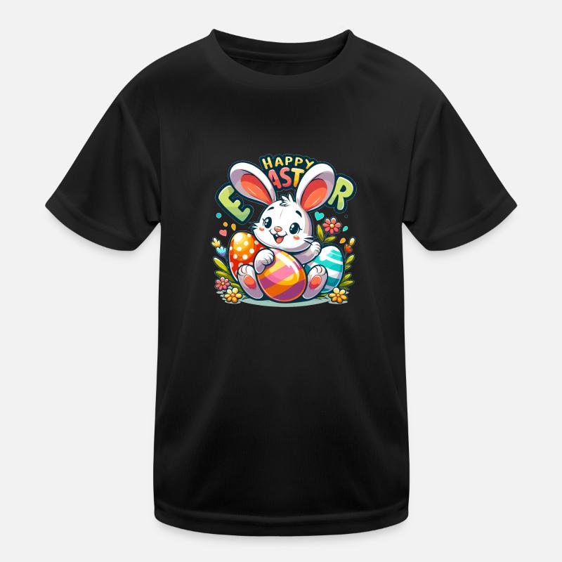 Joyeuses Pâques - Illustration de lapin de Pâques T-shirt sport Enfant