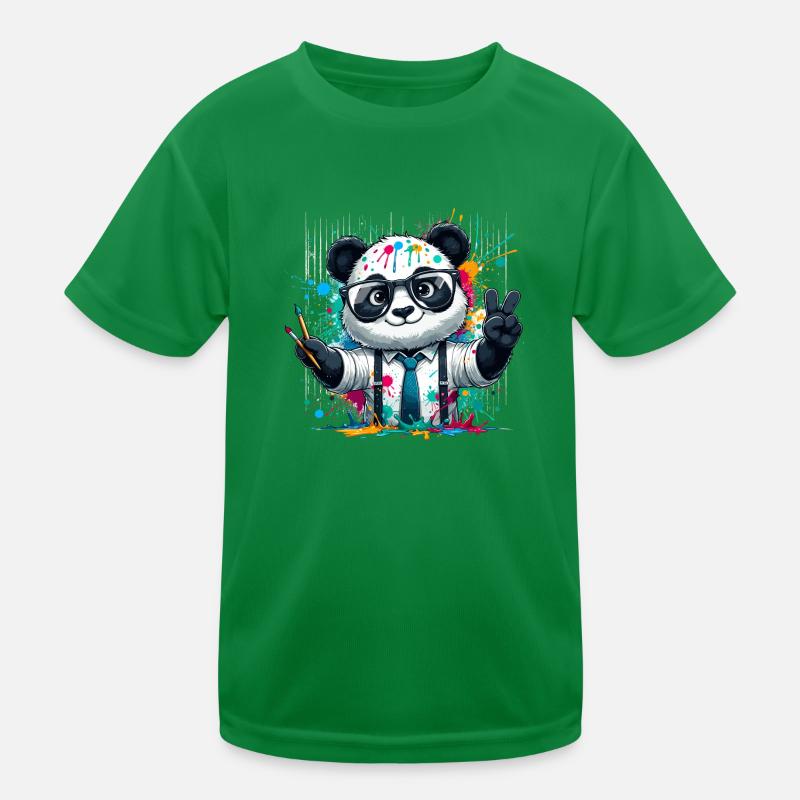 Farbenfroher Panda Kinder Funktions-T-Shirt