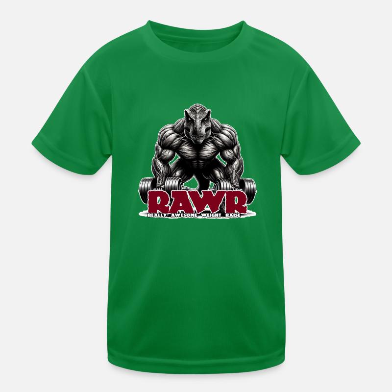 T-Rex Dumbbell RAWR Kinder Funktions-T-Shirt