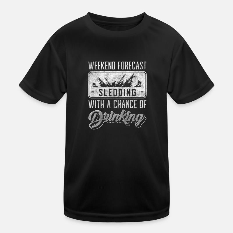 Tobogganing, Snow, Slope, Winter Holidays Kids Functional T-Shirt