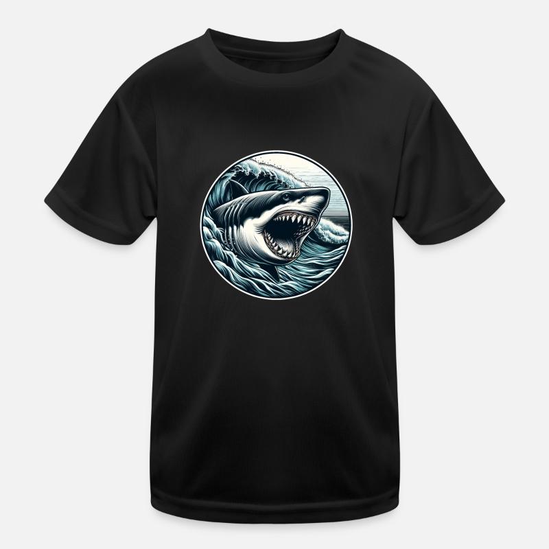 Great white shark - Kids Functional T-Shirt - black
