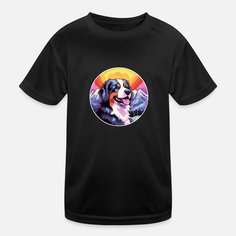 Berner Laufhund Hunderasse Cartoon Kawaii Watercolo Kinder Funktions-T-Shirt