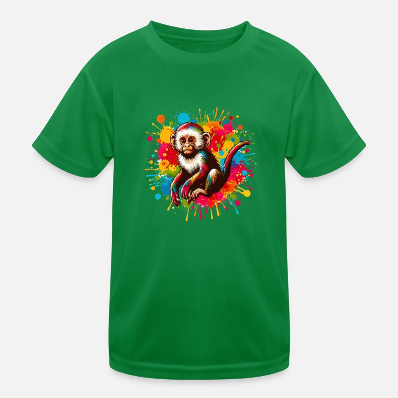 Monkey Baby Drawing Kids Functional T-Shirt