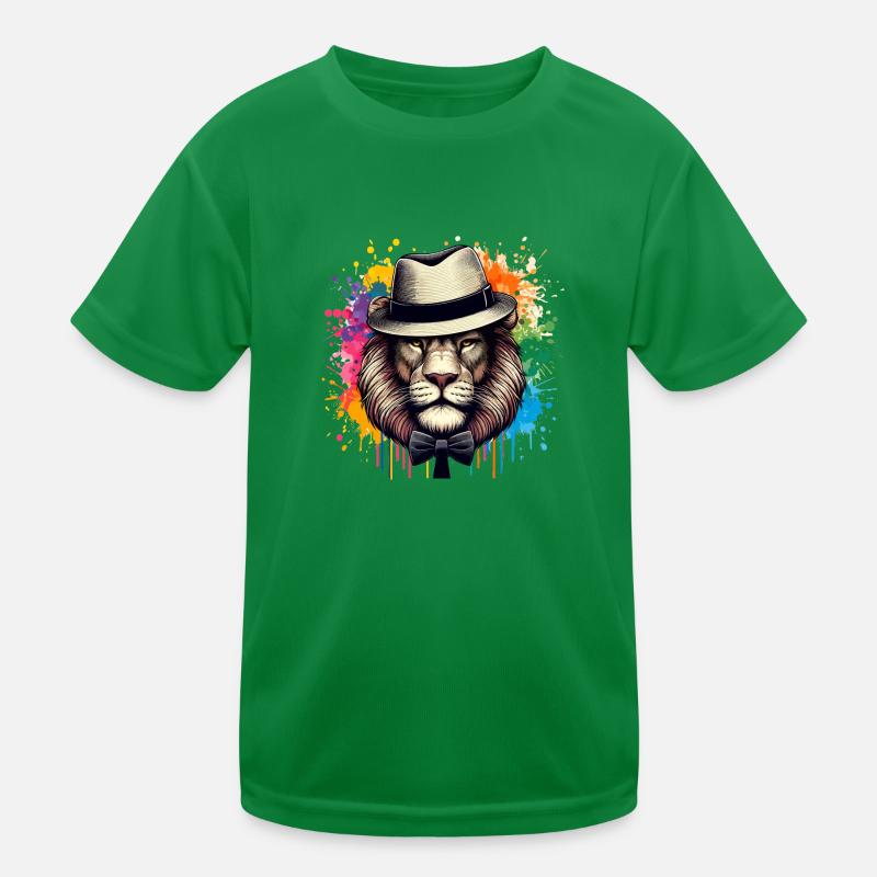 Löwe mit Fliege Kinder Funktions-T-Shirt