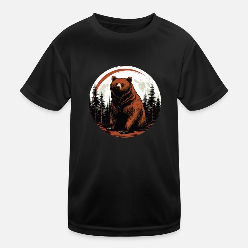 Wild bear - Kids Functional T-Shirt - black