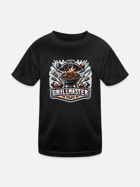 GrillMaster - Grill Illustration - Kids Functional T-Shirt - black - Front