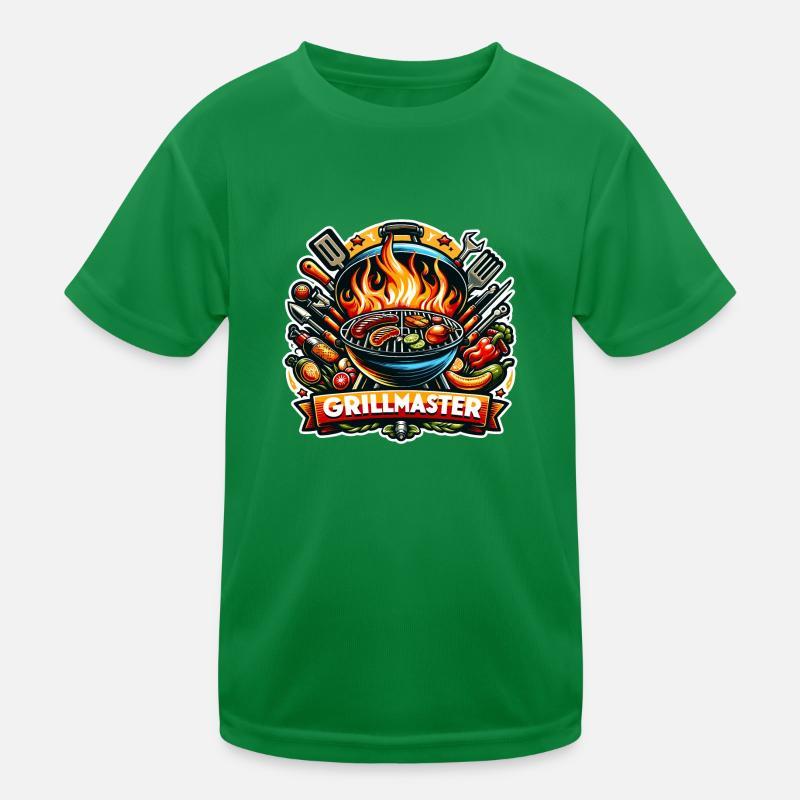 GrillMaster - Grill Illustration Kids Functional T-Shirt