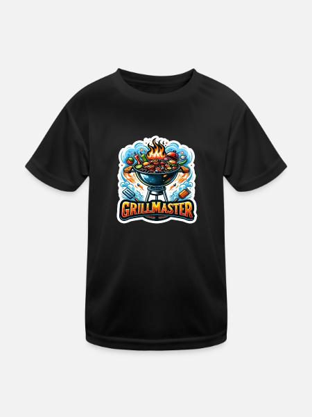 GrillMaster - Grill Illustration - Kids Functional T-Shirt - black - Front