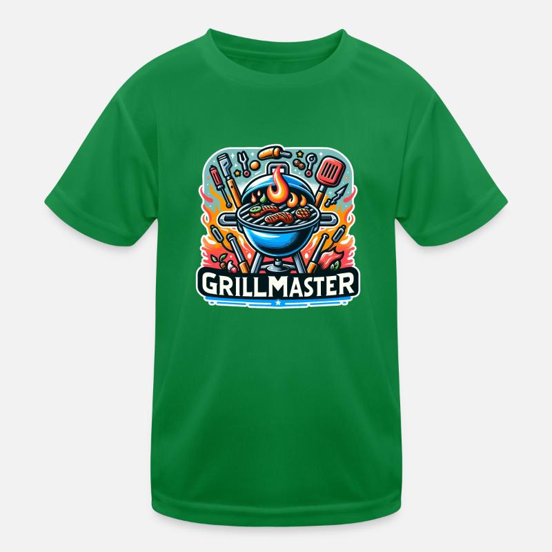 GrillMaster - Grill Illustration Kids Functional T-Shirt