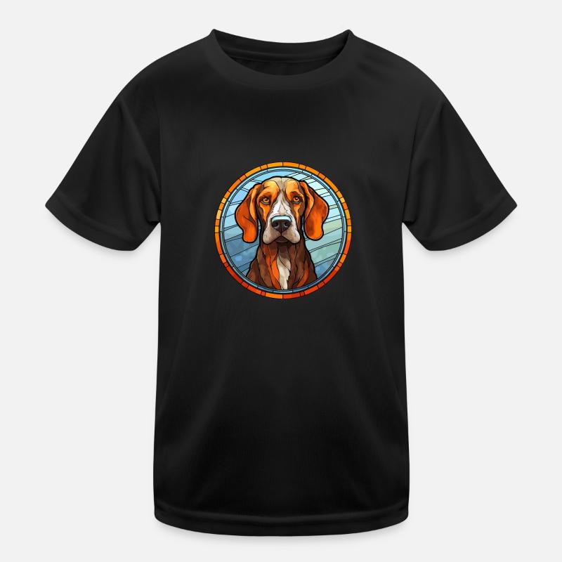 Ariege Pointer chien race vitrail coloré Wa T-shirt sport Enfant