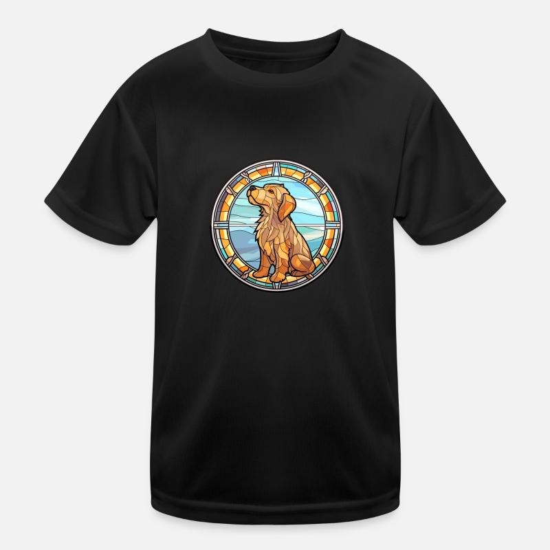 Griffon Fauve de Bretagne Hunderasse Glasmalerei Kinder Funktions-T-Shirt