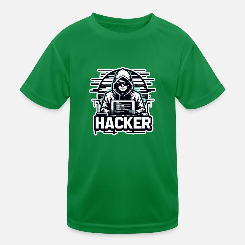 Hacker - Illustration Kinder Funktions-T-Shirt