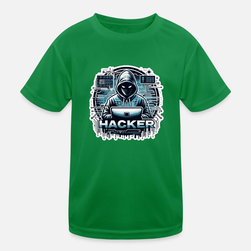 Hacker - Illustration Kinder Funktions-T-Shirt