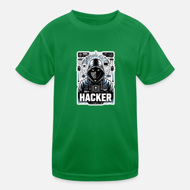 Hacker - Illustration Kinder Funktions-T-Shirt