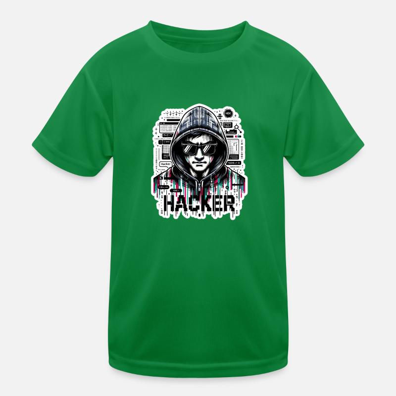 Hacker - Illustration Kinder Funktions-T-Shirt