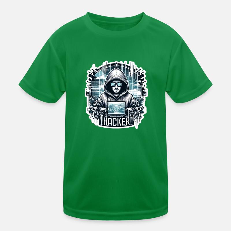 Hacker - Illustration Kinder Funktions-T-Shirt
