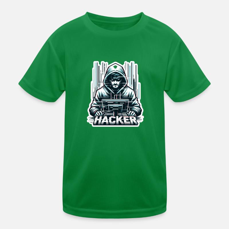 Hacker - Illustration Kinder Funktions-T-Shirt