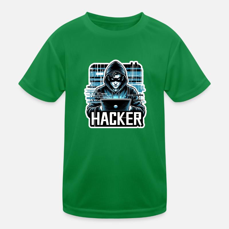 Hacker - Illustration Kinder Funktions-T-Shirt