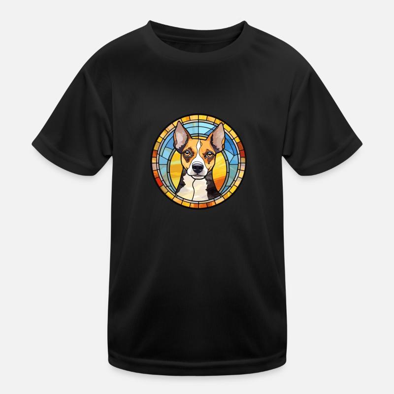 Ratte Terrier Hunderasse Buntes Glas Kinder Funktions-T-Shirt