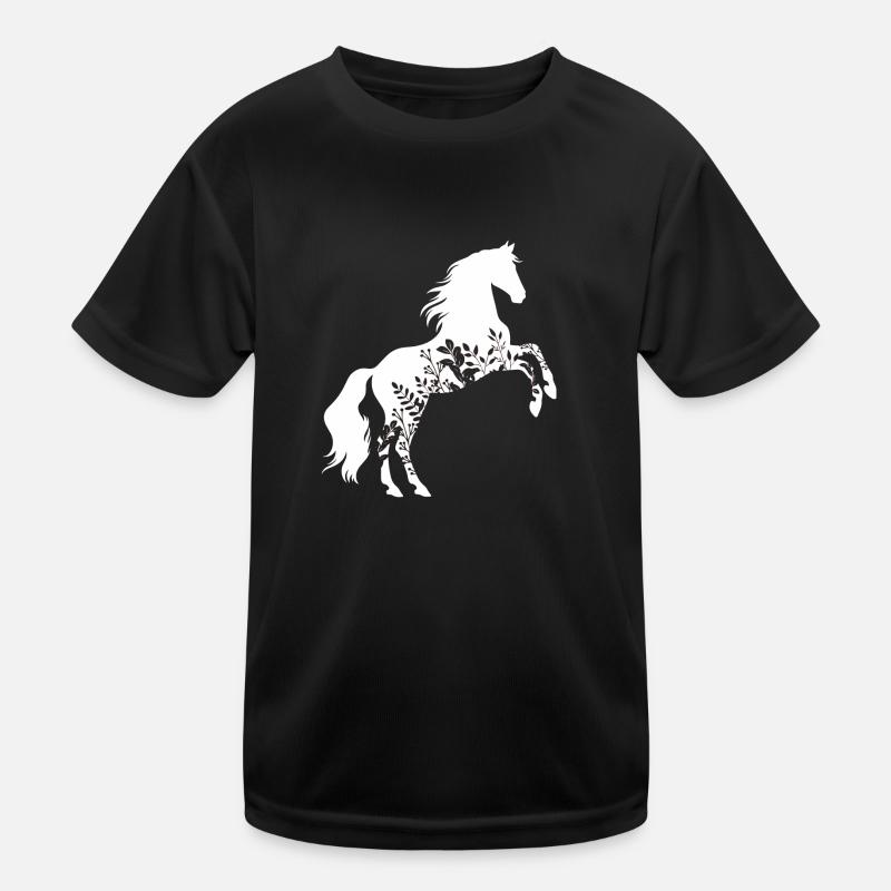 Blumenpferd Kinder Funktions-T-Shirt