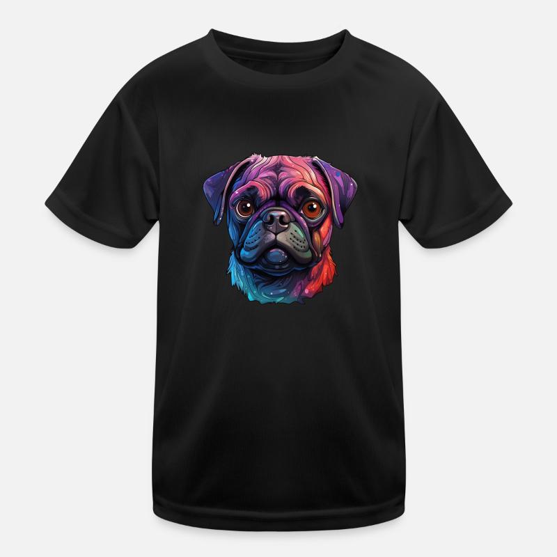 Mops in verschiedenen Farben Kinder Funktions-T-Shirt