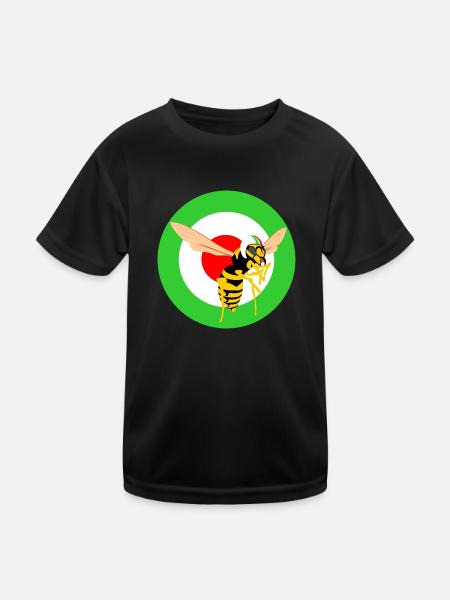 Wasp Mod Target Green - Kids Functional T-Shirt - black - Front