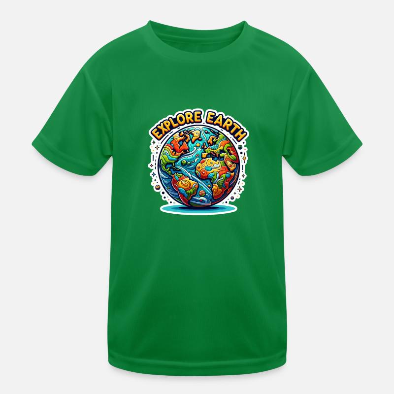 Explore Earth - Erde Illustration Kinder Funktions-T-Shirt