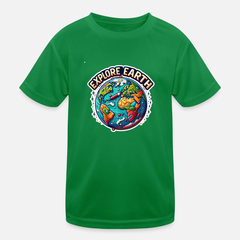 Explore Earth - Erde Illustration Kinder Funktions-T-Shirt