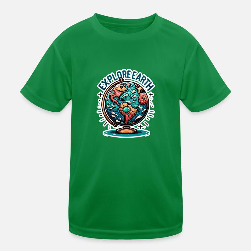 Explore Earth - Erde Illustration Kinder Funktions-T-Shirt