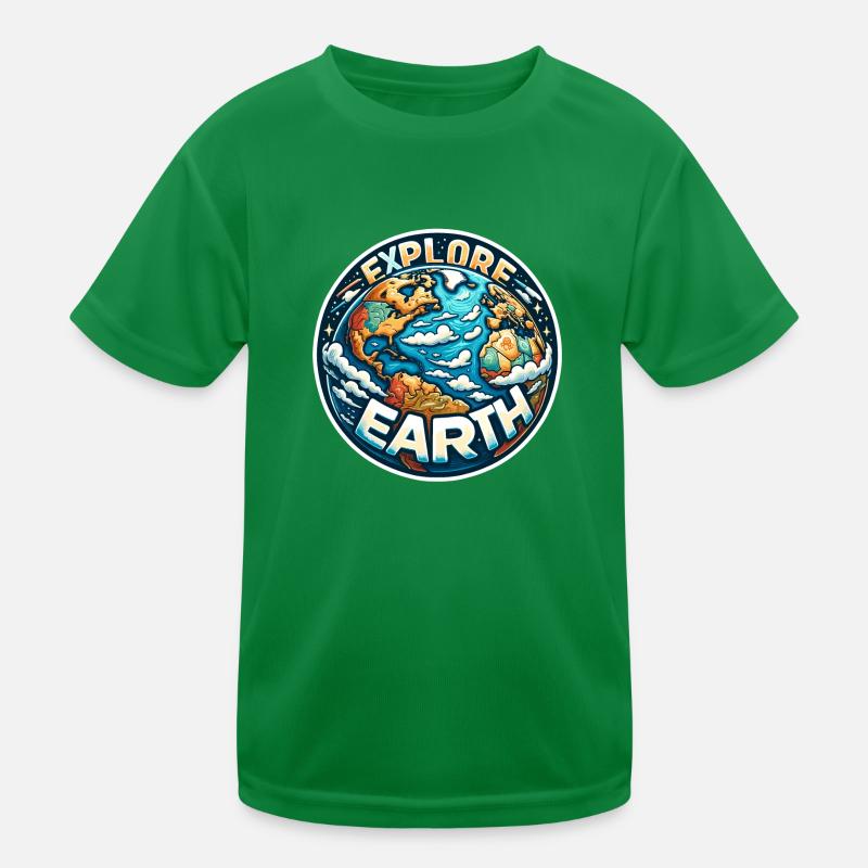 Explore Earth - Erde Illustration Kinder Funktions-T-Shirt