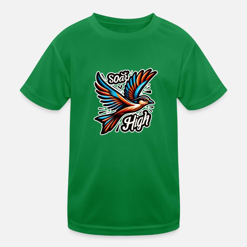 Soar High - Bird Illustration Kids Functional T-Shirt
