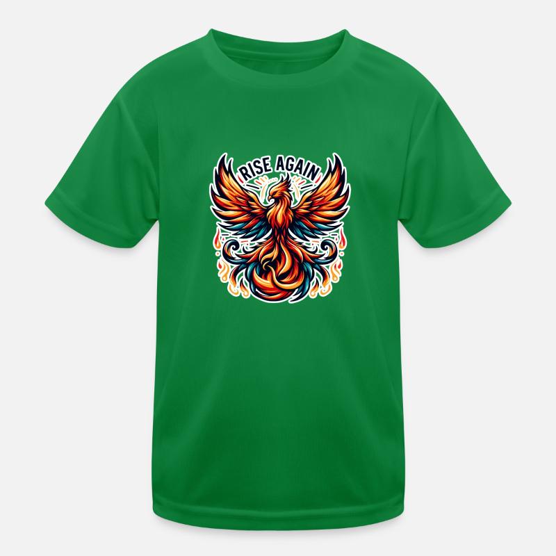 Rise Again - Phönix Illustration Kinder Funktions-T-Shirt