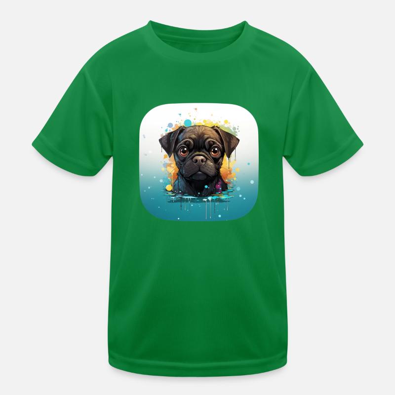 Mignon petit chiot carlin T-shirt sport Enfant