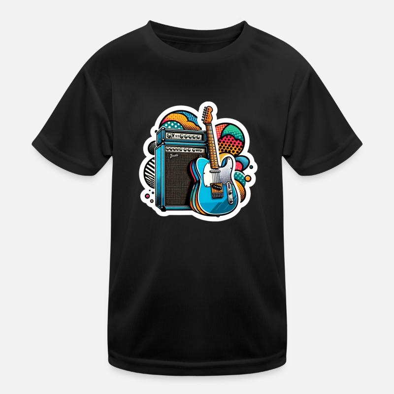 Electric Guitar Sticker Kinder Funktions-T-Shirt