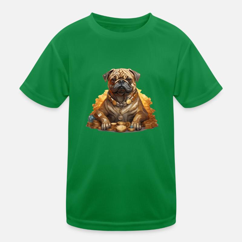 Mops Gold Digger Kinder Funktions-T-Shirt