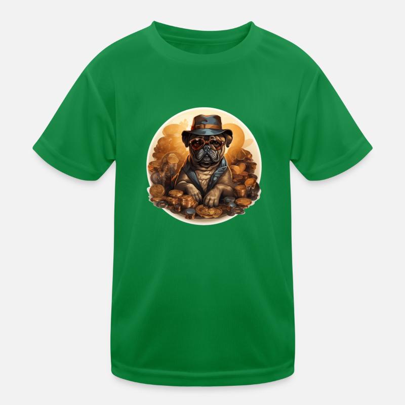 Pug Gold Digger Kids Functional T-Shirt