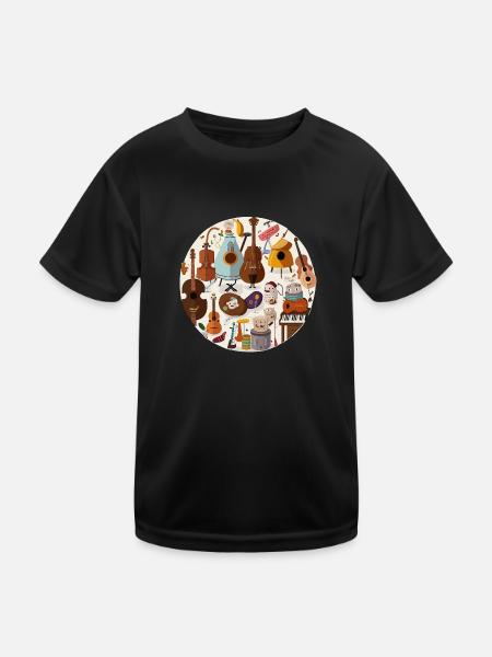 Die Instrumental-Crew - Kinder Funktions-T-Shirt - Schwarz - Vorne