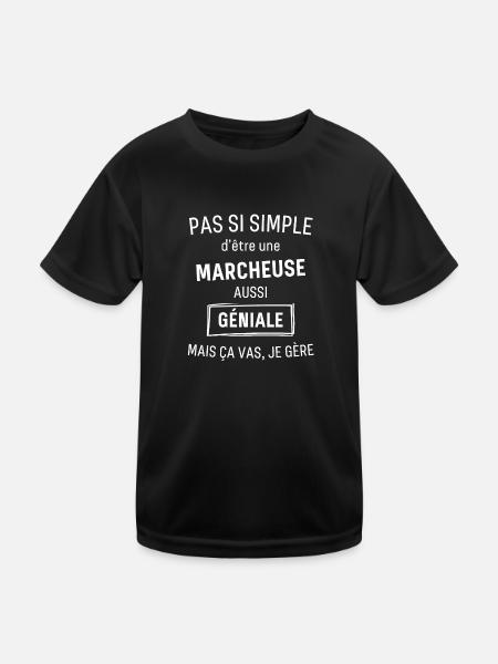 Marcheuse GÉNIALE - T-shirt sport Enfant - noir - Devant