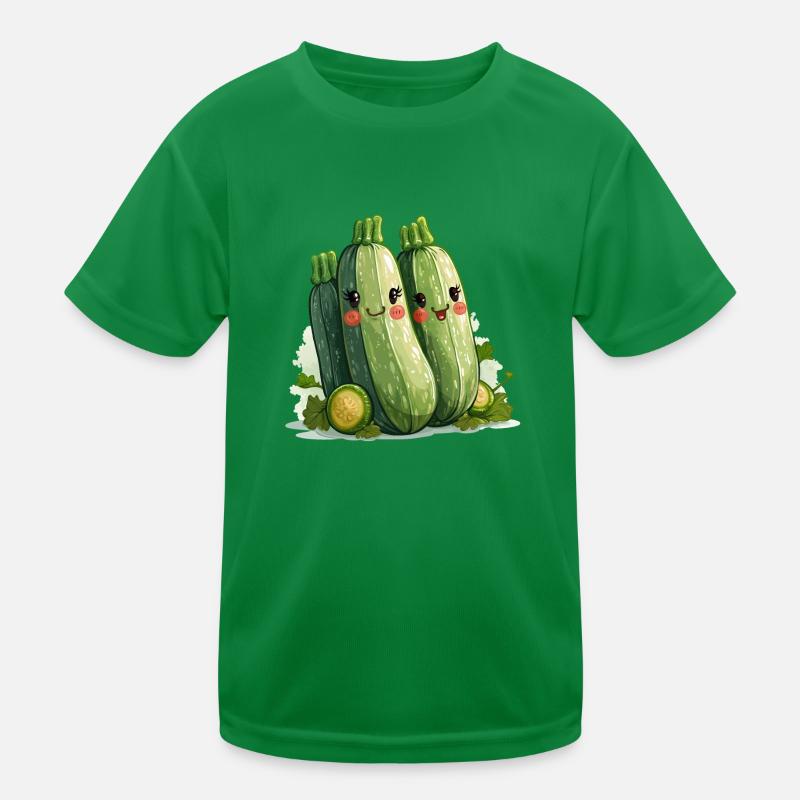Zucchini family comic style Kids Functional T-Shirt