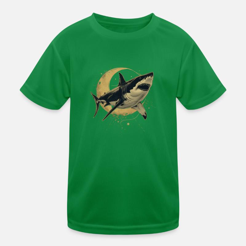 Moon shark Kids Functional T-Shirt