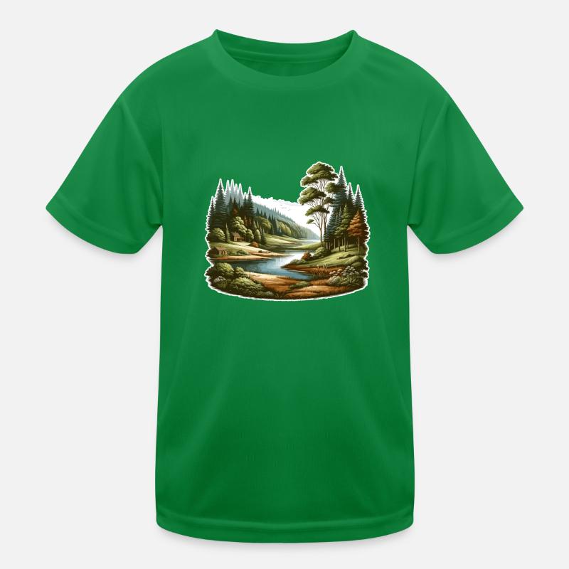Landschaft - Illustration Kinder Funktions-T-Shirt