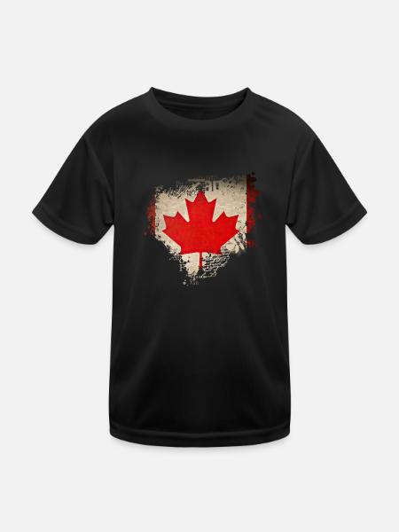 Kanada Kanada Nordamerika Reisen Maple Leaf Montreal - Kinder Funktions-T-Shirt - Schwarz - Vorne