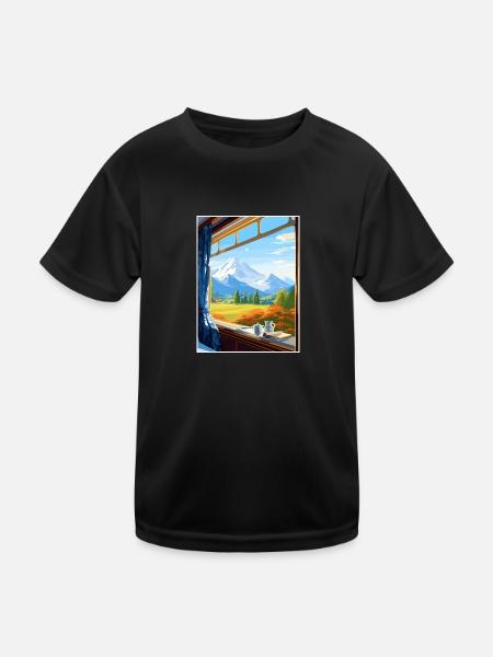 Orient Express Europa Deko Vintage Reiseposter - Kinder Funktions-T-Shirt - Schwarz - Vorne